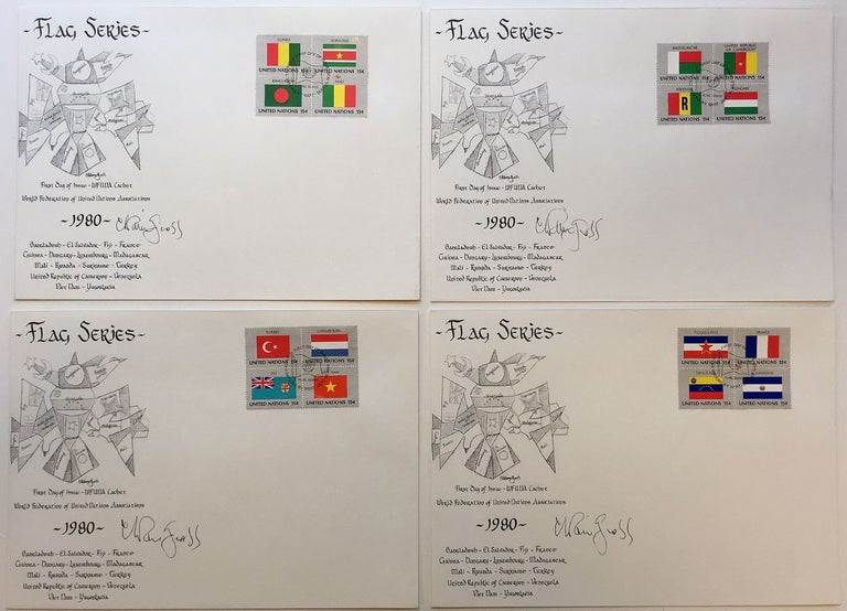 Item #273945 Four signed oversized first day covers. Chaim GROSS, 1904 - 1991.