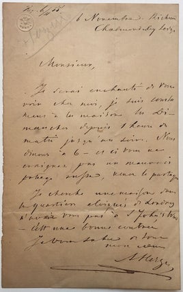 Item #274026 Rare Autographed Letter Signed in French while in exile. Alexander I. HERZEN, 1812 -...