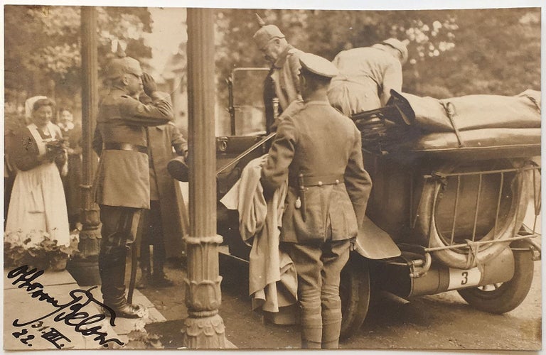 Item #274220 Signed World War I photograph postcard. Otto VON BELOW, 1857 - 1944.