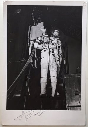 Item #274231 Signed Publicity Photograph of two Cosmonauts. Alexei GUBAREV