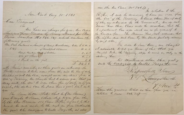 Item #274290 Historically important War-date Autographed Endorsement Signed. John C. FREMONT, 1813 - 1890.