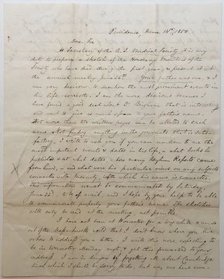 Item #274317 Autographed Letter Signed to a fellow doctor. A. C. PARSONS, 1823 - 1893