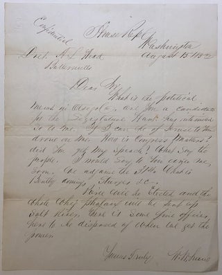 Item #274324 Autographed Letter Signed. William W. SNOW, 1812 - 1886
