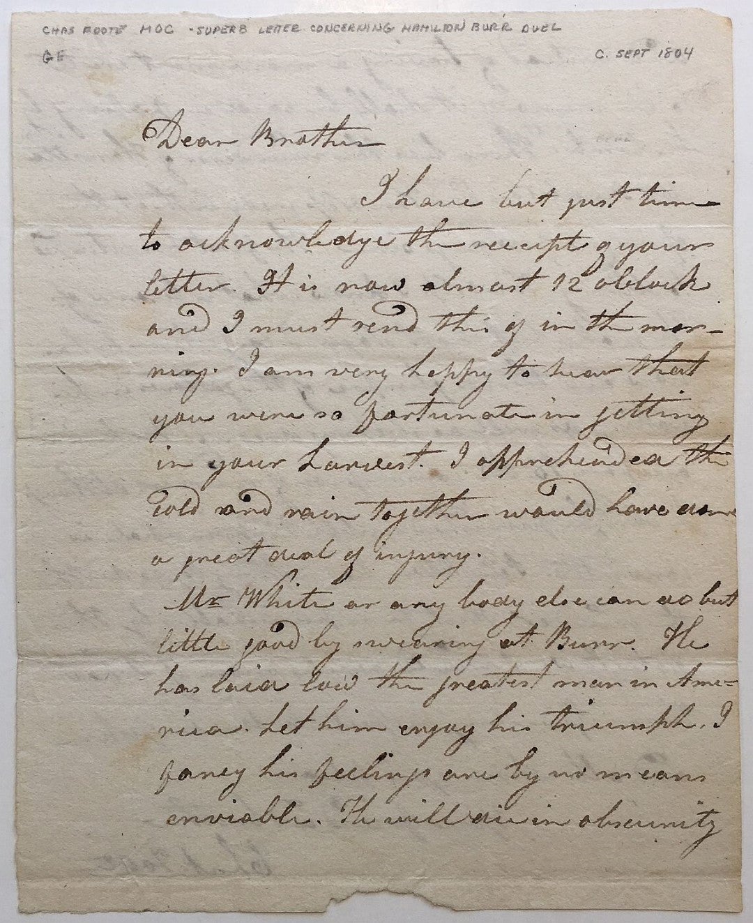 Alexander hamilton best sale aaron burr letters