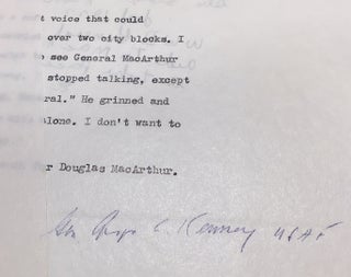 Souvenir Signed Typescript
