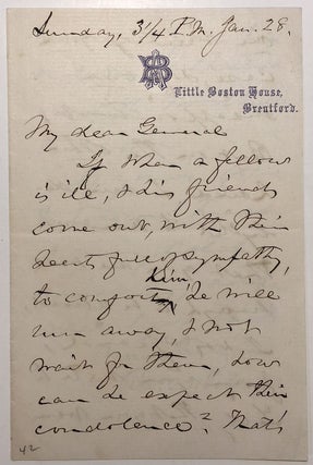 Item #278992 Autographed Letter Signed to a fellow Union general. Robert C. SCHENCK, 1809 - 1890
