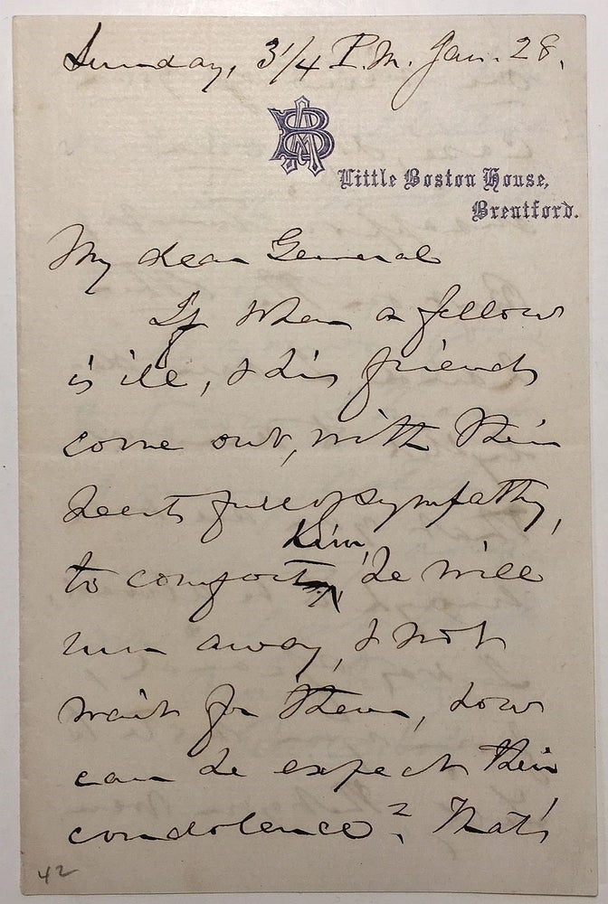 Item #278992 Autographed Letter Signed to a fellow Union general. Robert C. SCHENCK, 1809 - 1890.