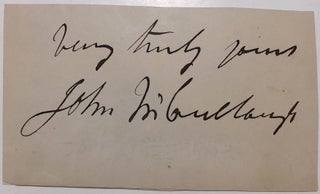 Item #279282 Clipped signature. John McCULLOUGH, 1805 - 1870