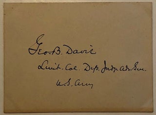 Item #279703 Signed card with rank. George Breckinridge DAVIS, 1847 - 1914