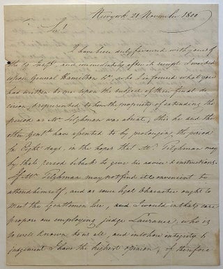 Item #279785 Important autographed letter signed to a former member of the Continental Congress....