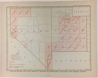 Item #279864 Map of Nevada and Utah, Showing Progress of Topographic Surveying and Primary...