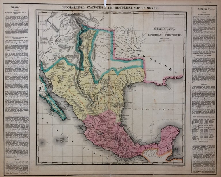 Item #279934 Geographical, Statistical, and Historical Map of Mexico. CAREY, LEA.