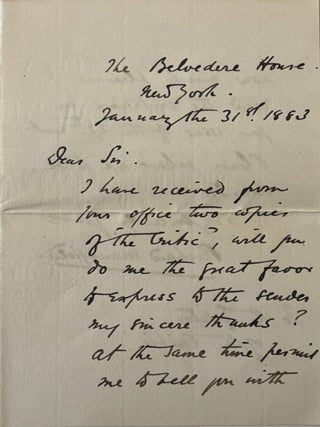 Item #280343 Autographed letter signed. Richard MANSFIELD