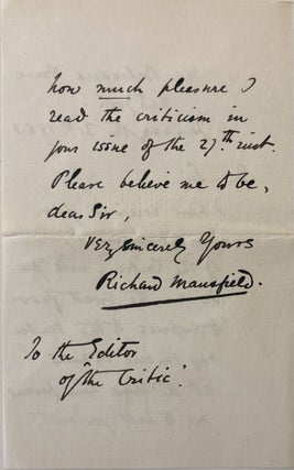 Autographed letter signed