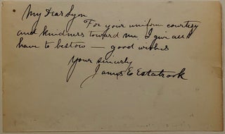Item #281458 War-date autographed note signed to a Union general. James Edward ESTABROOK