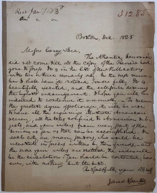 Item #281542 Autographed letter signed to a publisher. Jared SPARKS, 1789 - 1866