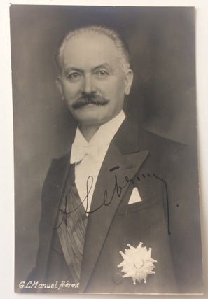 Item #282661 Signed photograph. Albert Francois LEBRUN, 1871 - 1950
