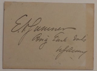 Item #282712 Signed card. Edwin Vose SUMNER, 1835 - 1912