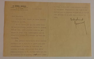 Item #283235 Typed Letter Signed. Henri GOURAND, 1867 - 1946
