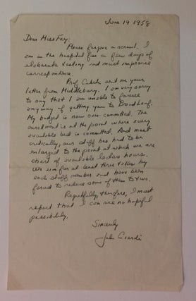 Item #283245 Autograph Letter Signed. John CIARDI, 1916 -1986
