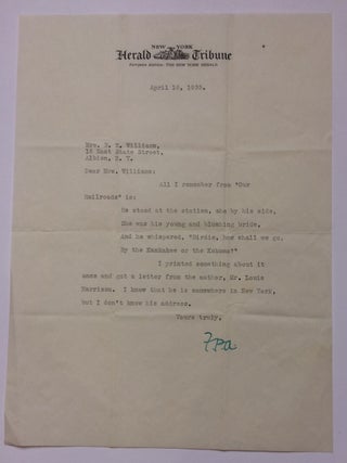 Item #283413 Typed Letter Signed. Franklin Pierce ADAMS