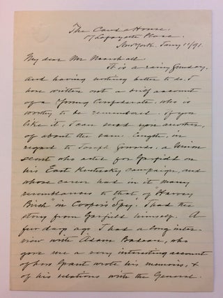 Item #283610 Autograph Letter Signed. James Roberts GILMORE