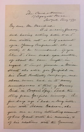 Item #283610 Autograph Letter Signed. James Roberts GILMORE, 1822 - 1903