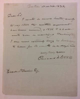 Item #283633 Autographed Letter Signed. Richard FLETCHER, 1788 - 1869