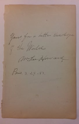 Item #283636 Autographed Quotation Signed. William Lee HOWARD, 1860 - 1918