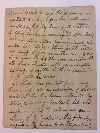 Item #283641 Affidavit. (Curing Tuberculosis in the 1880's). TUBERCULOSIS