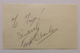 Item #283682 Signed Card. EZZARD CHARLES, 1921 - 1975