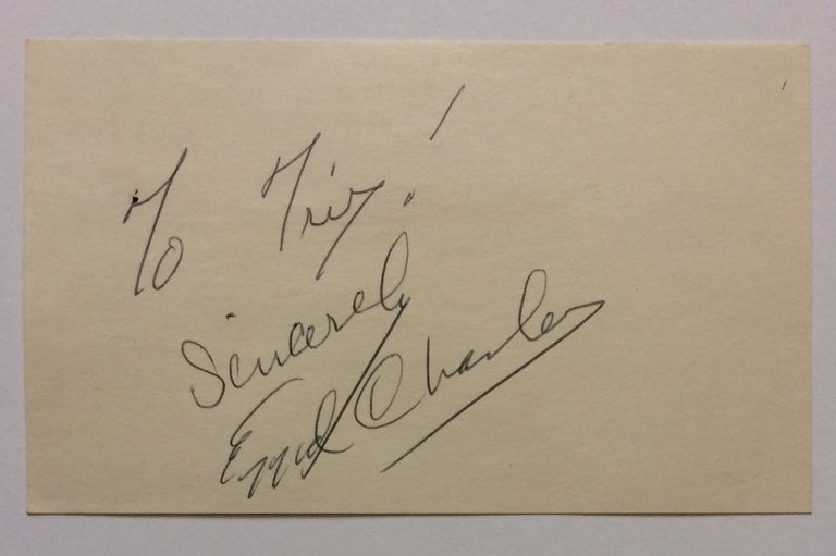 Item #283682 Signed Card. EZZARD CHARLES, 1921 - 1975.