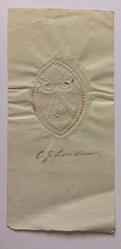 Item #283693 Signature. Charles James BLOMFIELD, 1786 - 1857.