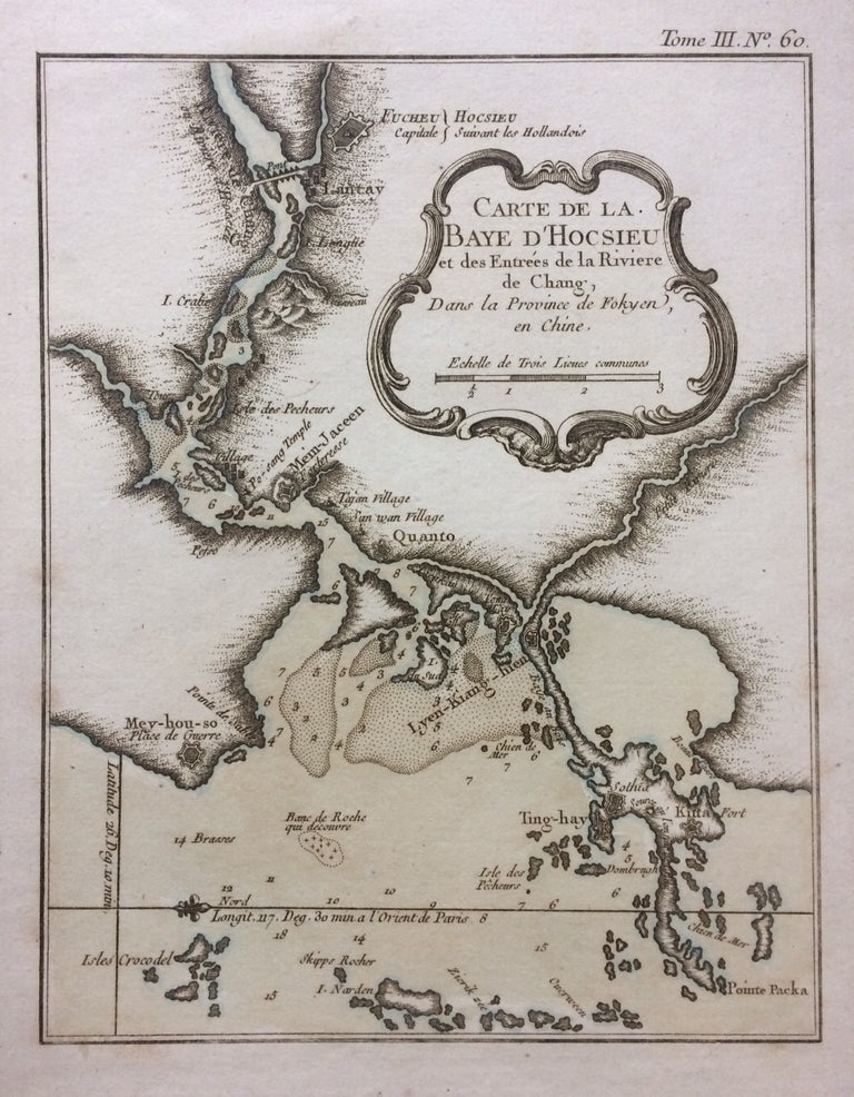 Item #283710 Carte de la Baye d'Hocsieu et des Entrees de la Riviere de Chang, Dans la Province de Fokyen en Chine. Jacques Nicolas BELLIN.