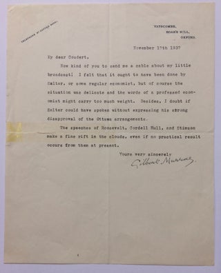 Item #283954 Typed Letter Signed. Gilbert MURRAY