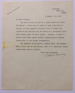 Item #283954 Typed Letter Signed. Gilbert MURRAY, 1866 - 1957
