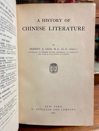A History of Chinese Literature.