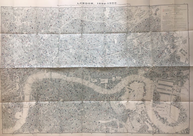 Item #284333 London, 1899-1900; Map showing Places of Religious Worship, Public Elementary Schools, and Houses Licensed for the Sale of Intoxicating Drinks. Charles BOOTH.