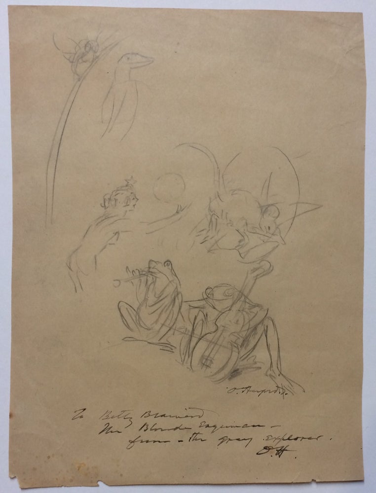 Item #284388 Signed drawing. Oliver HEREFORD, 1863 - 1935.