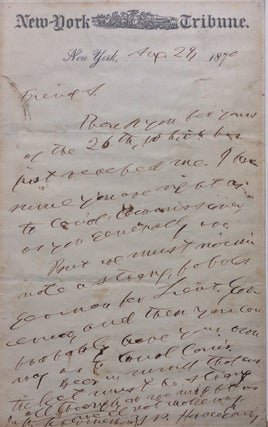 Item #284406 Autographed Letter Signed. Horace GREELEY