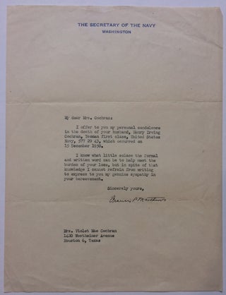 Item #284829 Typed Letter Signed. Francis P. MATTHEWS