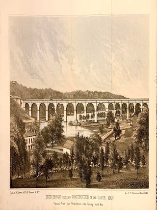 Item #284869 High Bridge during Construction of the Large Main Viewed from the Westchester side...