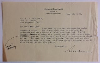 Item #284940 Typed Letter Signed. Upton SINCLAIR