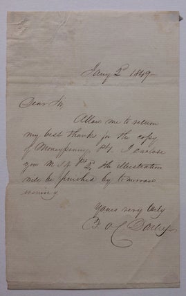 Item #285105 Autographed Letter Signed. Felix Octavious Carr DARLEY