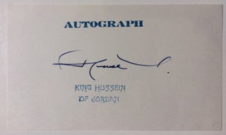 Item #285978 Signed Autograph Card. HUSSEIN, bin Talel
