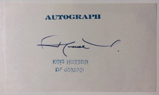 Item #285978 Signed Autograph Card. HUSSEIN, bin Talel