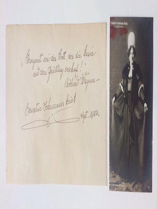 Item #286201 Autograph Quote Signed. Ernestine SCHUMANN-HEINK