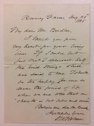 Item #286411 Autograph Letter Signed. Oliver Wenddell HOLMES