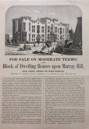 Item #286901 For Sale on Moderate Terms: The Block of Dwelling Houses upon Murray Hill, Fifth...