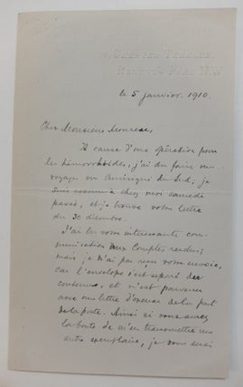 Item #287183 Autograph Letter Signed. William RAMSAY, Sir